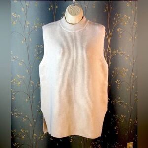 H&M Conscious Rib-Knit Sweater Vest Taupe Small NWT